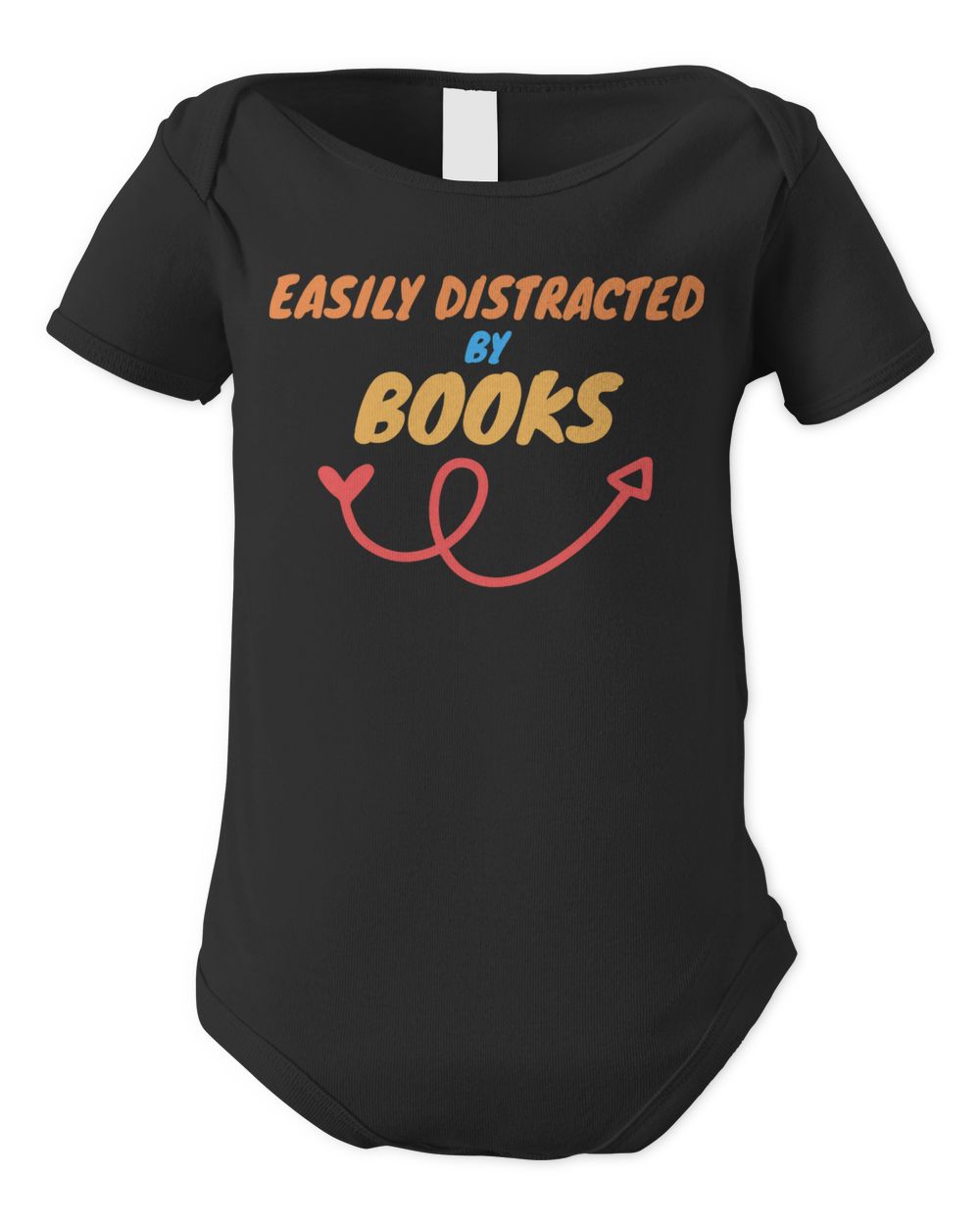 Easily Distracted By Books Shirt Infant Short Sleeve Bodysuit black 3m