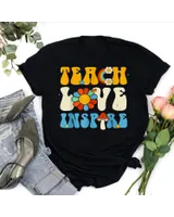 Back To School Teach Love Inspire Retro Teachers Women Shirt Unisex Standard T-Shirt black s