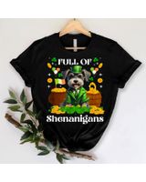 Full Of Shenanigans Schnauzer St Patrick's Day Dog Shirt Unisex Standard T-Shirt black s