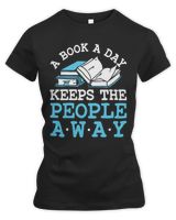 A Book A Day Keeps The People Away Shirt Women's Premium Slim Fit Tee black m